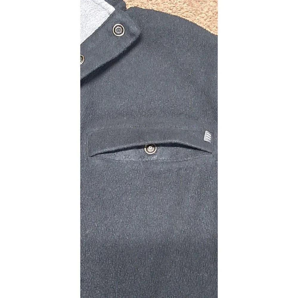 Freefly Bamboo Polar Pullover Men's Medium Black Fleece Snap Buttons